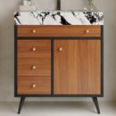 Modern Free-Standing Bathroom Vanity with Ceramic Sink & Sintered Stone Top by HouseOfZazla