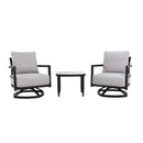 Outdoor Patio Furniture Chat Set with Sunbrella Cushions and Side Table