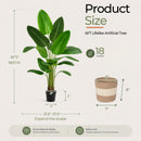 Bird of Paradise Artificial Plant 6 ft Tall Faux Banana Leaf Tree