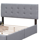 Upholstered Platform Bed With Classic Headboard And Drawers, No Box Spring Needed by HouseOfZazla