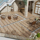 Patio Deck Tiles, Interlocking Diy Flooring For Indoor / Outdoor Use (Set of 22) - Teak