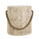 Outdoor Wood Grain Rustic MGO Side Table with Realistic Wood Vibe