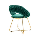 Accent Chairs Set of 2, Velvet Side Chairs with Gold Legs, Mid-Century Upholstered Dining Chairs for Living Room, Kitchen, Bedroom, Beauty Room