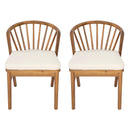 Outdoor Dining Chairs Set of 2, Acacia Wood Patio Chairs with Cushions by HouseOfZazla