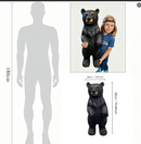 19.69" Weather Resistant Resin Standing Black Bear Sculpture