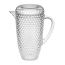 Diamond Cut Unbreakable Plastic Water Pitcher with Lid, 2.5 Quarts, Clear Acrylic, Easy-Pour Spout by HouseOfZazla