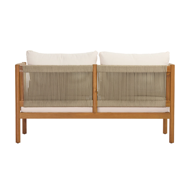 4-Piece Outdoor Sofa Set with Acacia Wood Frame in Teak Look, photo 8 of 10