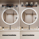 27" 4-Light Modern Farmhouse Bathroom Wall Sconce with Wood Accent