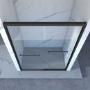 Frame Double Sliding Shower Door, Bypass Bathroom Sliding Door With Premium Clear Tempered Glass, Hardware Sliding Glass Shower Enclosure - Matte Black by HouseOfZazla