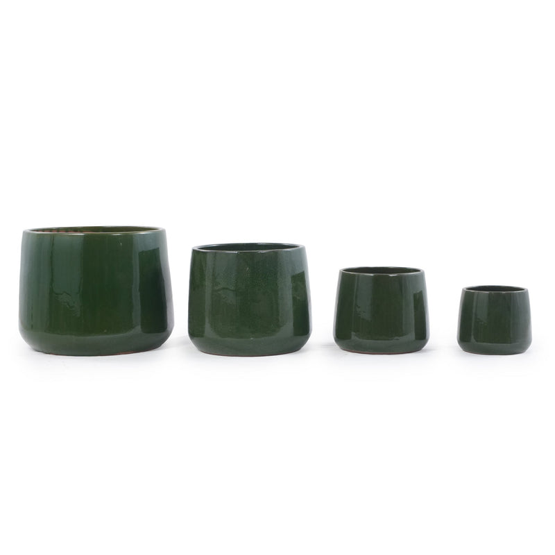 Handmade Solid Glazed Ceramic Planter Set of 4, photo 8 of 10