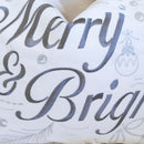 Merry & Bright Christmas Throw Pillow – 14x20 Velvet Lumbar Cushion
