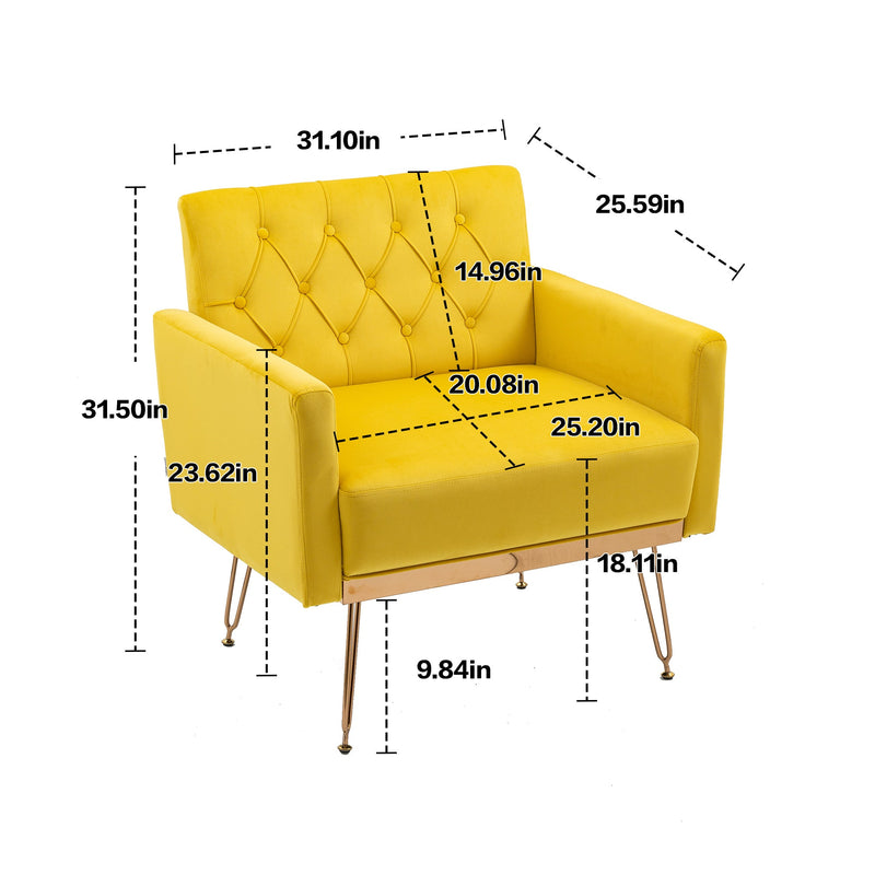 Accent Chair, leisure single sofa with Rose Golden feet