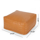 Bambo - Rectangle Pouf Ottoman Floor Cushion - Caramel by HouseOfZazla