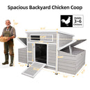 Large Wooden Chicken Coop Outdoor Hen House with Nesting Boxes by HouseOfZazla