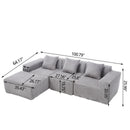 L-Shape Modern Minimalist Modular Sectional Sofa with Deep Seats by HouseOfZazla