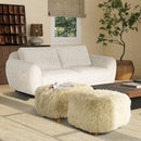 Enchante - New Zealand Sheepskin Rectangular Accent Ottoman - Taupe / Natural by HouseOfZazla