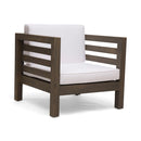 Outdoor Acacia Wood Patio Chair With Fabric Cushion by HouseOfZazla