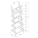 Ladder 5 Shelf Bookcase With Spacious Storage - Brown by HouseOfZazla