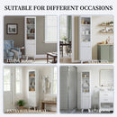 Tall Bathroom Storage Cabinet With Adjustable Shelves And 1 Drawer & Door