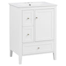 Modern Bathroom Vanity With Sink, Soft Close Drawers & Door, Storage Rack