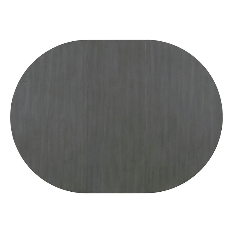 5-Piece Retro Functional Dining Set, 1 Extendable Table with a 16-inch Leaf and 4 Upholstered Chairs for Dining Room and Kitchen (Gray)