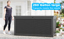 260 Gallon Deck Box, Waterproof Resin Large Outdoor Storgae Box for Patio Furniture, Patio Cushions, Gardening Tools, Pool and Sports Supplies, Lockable (Black)