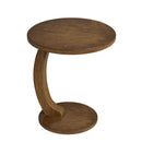 C-Shaped Round End Table - Brown by HouseOfZazla
