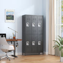 6 Door Lockers With Lock For Secure Storage - Black by Unique Piece Furniture
