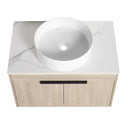 30" Modern Design Float Bathroom Vanity With Ceramic Basin Set, Wall Mounted White Oak Vanity With Soft Close Door, KD-PackingD-Packing Pieces