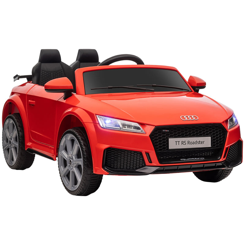 6V Kids Electric Ride On Car, Licensed Audi TT RS with Suspension System and Remote Control, Horn, 5 Songs, Lights, MP3 Player, Red