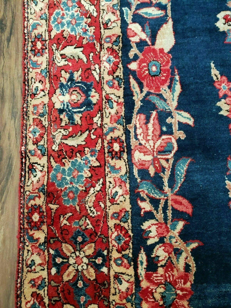 4' X 7' Vintage Handmade Turkish Wool Rug Flowers Birds Tree Of Life Blue Red