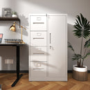 Metal Storage Vertical Filing Cabinet With Lock, 4 Drawers, 1 Door, Steel Construction, School / Office Use by Unique Piece Furniture