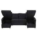 U Shaped Sectional Sofa Bed With Storage Chaise Lounges, USB Ports, And Cup Holders