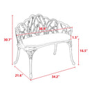 Tulip Patio Garden Bench Metal Park Bench Cast Aluminum Outdoor Furniture by HouseOfZazla
