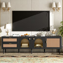 TV Stand With App-Controlled LED Lights, 2 Drawers & Door Storage by HouseOfZazla