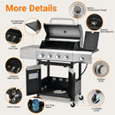 Propane Grill 4 Burner Stainless Steel Gas Grill with Side Burner