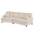 3 Seat Streamlined Sofa with Removable Back and Seat Cushions and 2 pillows, for Living Room, Office, Apartment