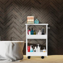 Slim Rolling 3-Tier Bathroom Mobile Shelving Cabinet wih Handle by LJGDeals