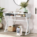 Modern Computer Desk Makeup Vanity Table with 2 Storage Compartments by LJGDeals
