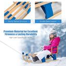 Folding Snowsled Portable Steering Slider with Pulling Ropes and Metal Rails by LJGDeals