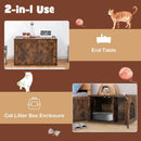 Wooden Hidden Cabinet Cat Furniture with Divider-Coffee by LJGDeals