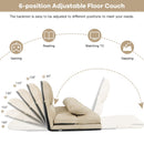 6-Position Foldable Floor Sofa Bed with Detachable Cloth Cover-Beige