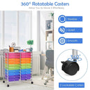 20 Drawers Storage Rolling Cart Studio Organizer-Multicolor by LJGDeals