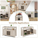 Server Buffet Sideboard With Wine Rack and Open Shelf by LJGDeals