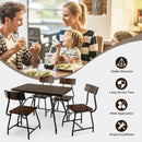 43 x 27.5 Inch Industrial Style Dining Table with Adjustable Feet-Rustic Brown by LJGDeals