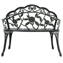 Outdoor Cast Aluminum Patio Bench Antique Rose by LJGDeals