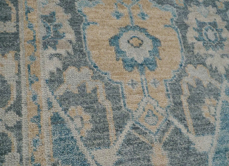 7' 11''x9' 9'' Hand Knotted LoomBloom Muted Turkish Oushak 100% Wool Transitional Oriental Area Rug Beige, Tan Color