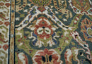 8' 2''x10' 2'' Hand Knotted LoomBloom Muted Turkish Oushak 100% Wool Transitional Oriental Area Rug Grayish Blue, Lime Color