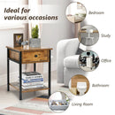 Industrial End Side Table Nightstand with Drawer Shelf by DirectDeals