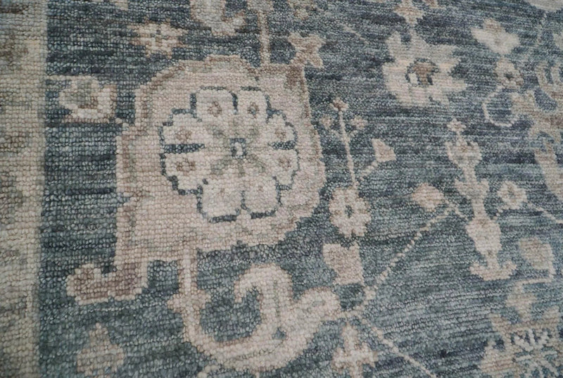 7' 11''x9' 8'' Slate, Gray Hand Knotted LoomBloom Muted Turkish Oushak  100% Wool Transitional Oriental Area Rug